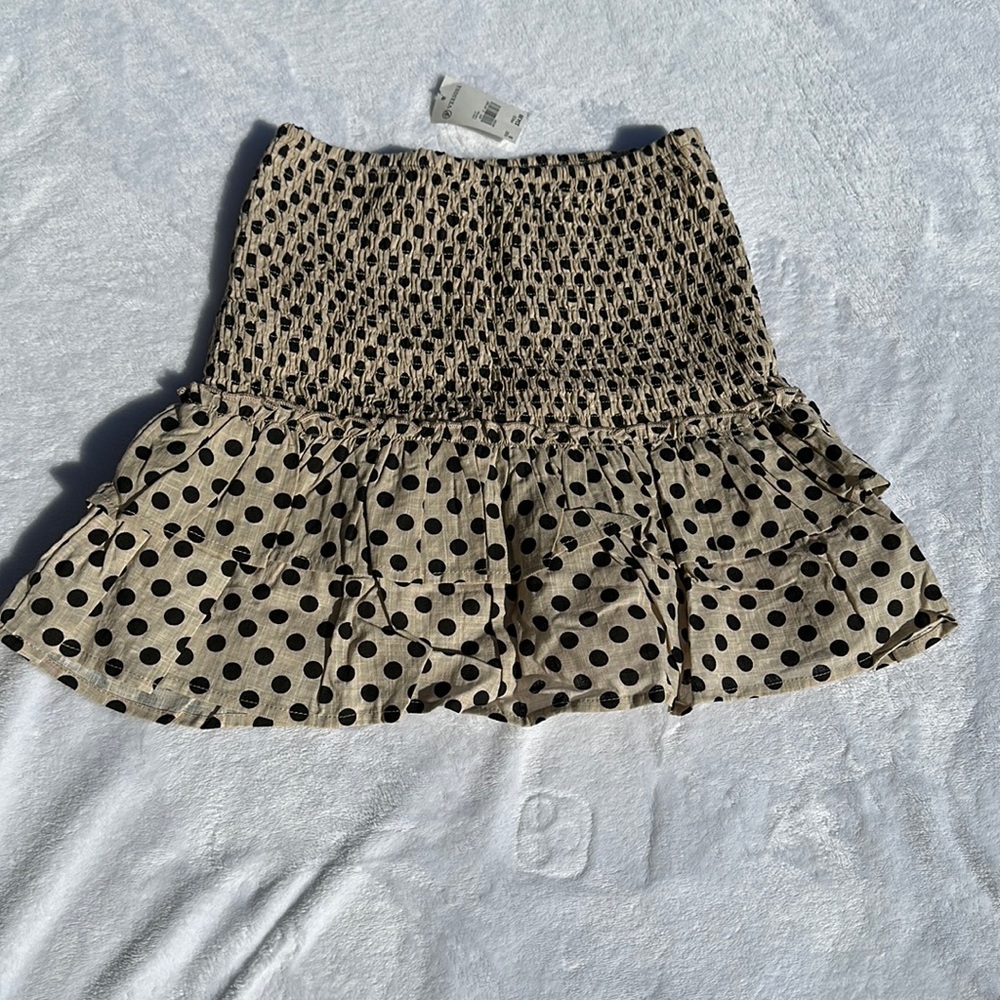 Black and Beige polka dot skirt